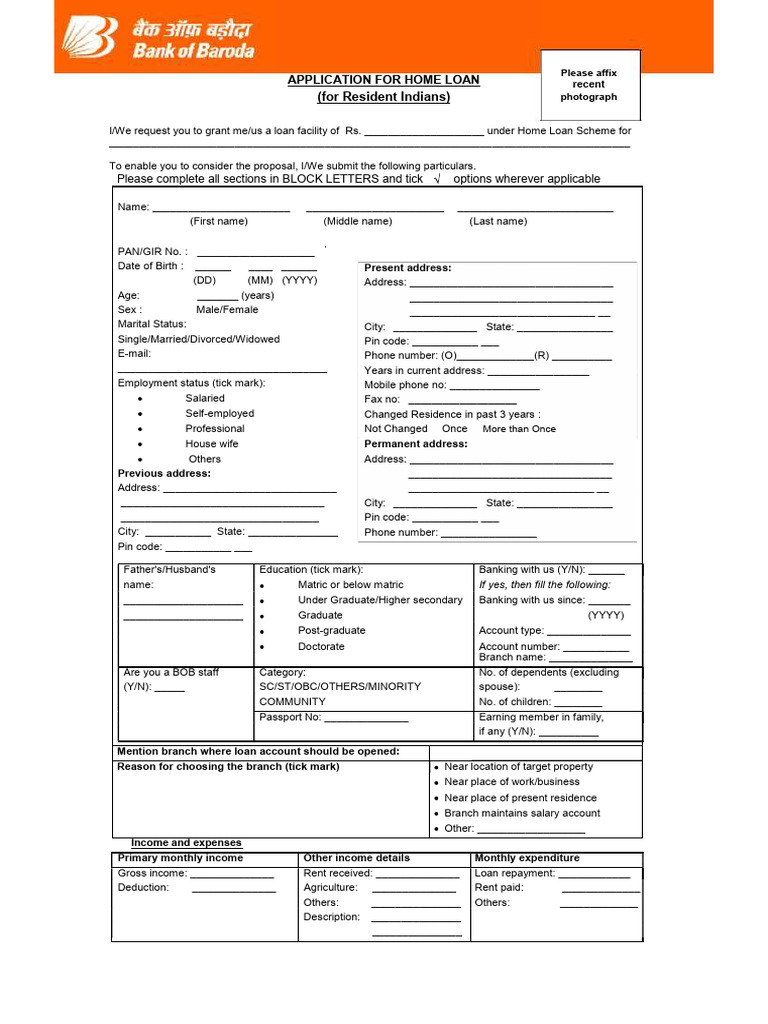 Home Loan Application for Residents | PDF | Banks | Loans
