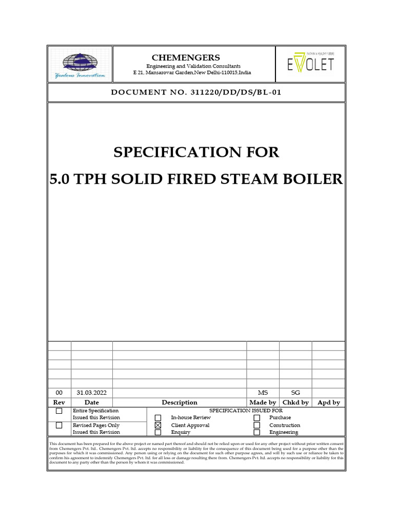 Boiler Parts Specification List | PDF | Boiler | Pump