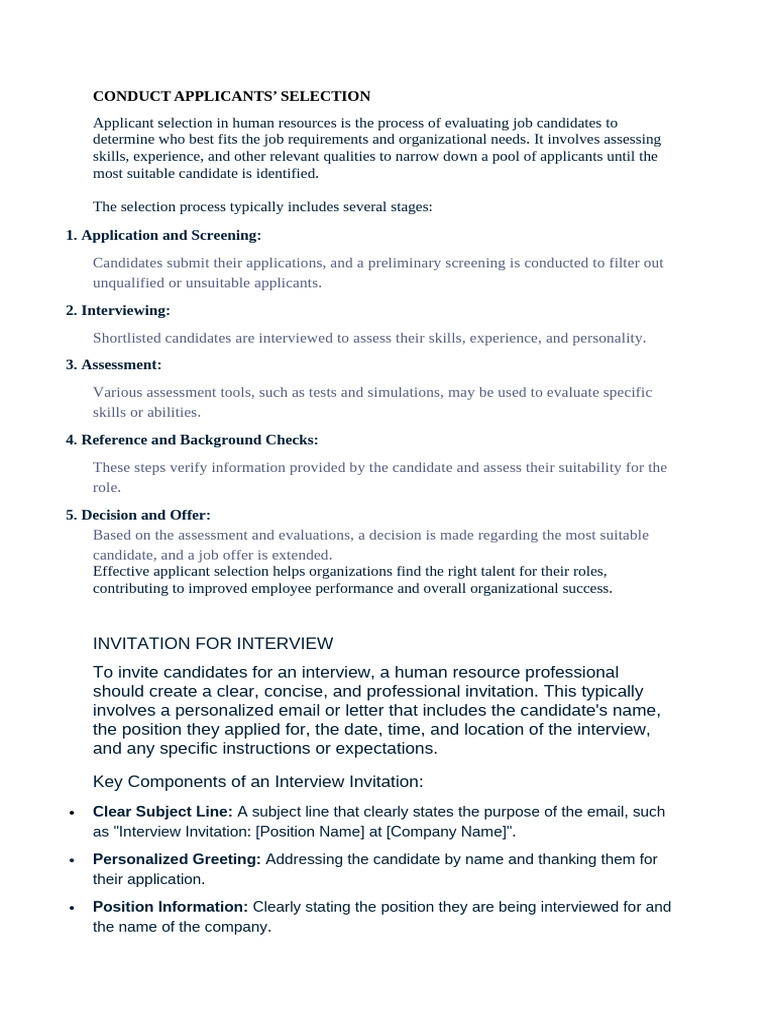 Applicant Selection and Interview Guide | PDF | Job Interview | Cognition