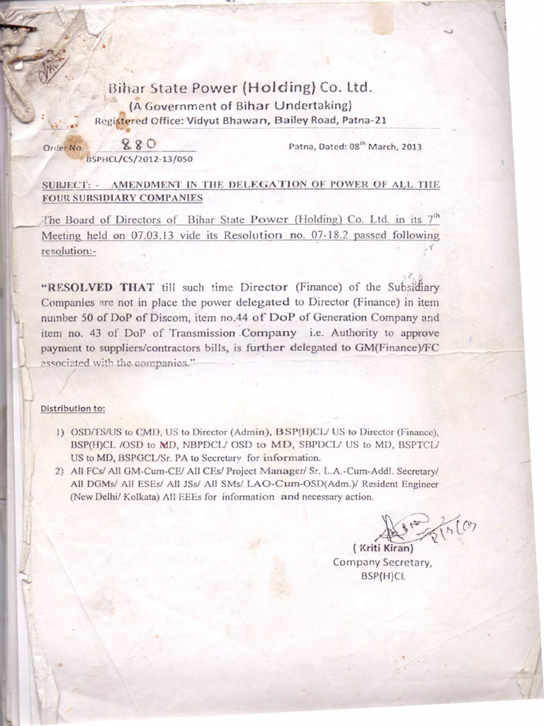 Dop BSPHCL | PDF