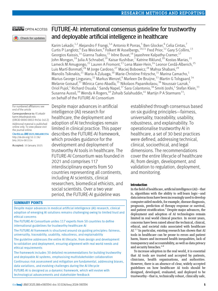 Trustworthy AI Guidelines in Healthcare | PDF | Artificial Intelligence ...