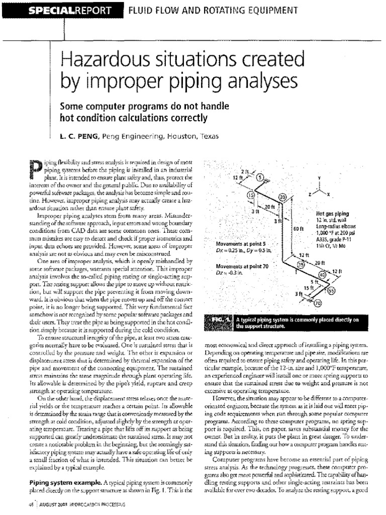 Hazardous Piping Analysis Issues | PDF | Viscosity | Process Engineering