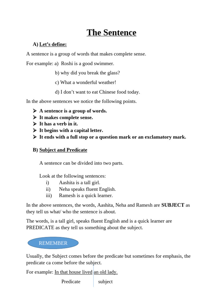 Understanding Sentence Structure | PDF | Sentence (Linguistics ...