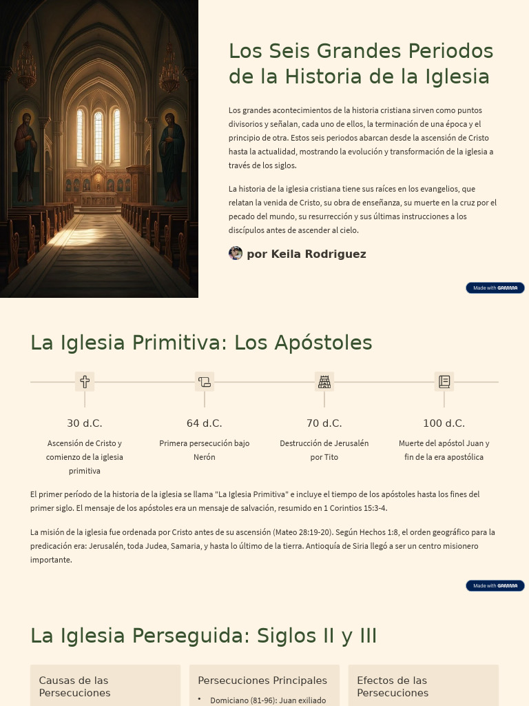 Seis Periodos Clave en la Historia de la Iglesia | PDF | Iglesia ...