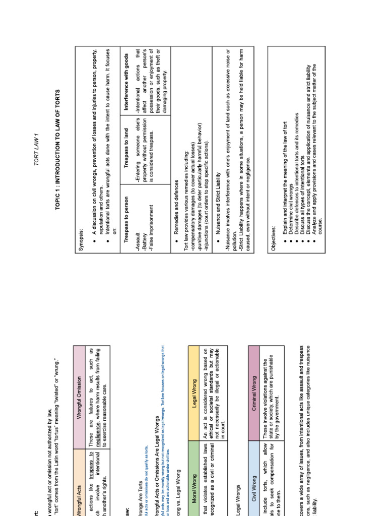 Tort Notes 2 | PDF