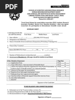 CSIR Travel Grant Application Form | PDF