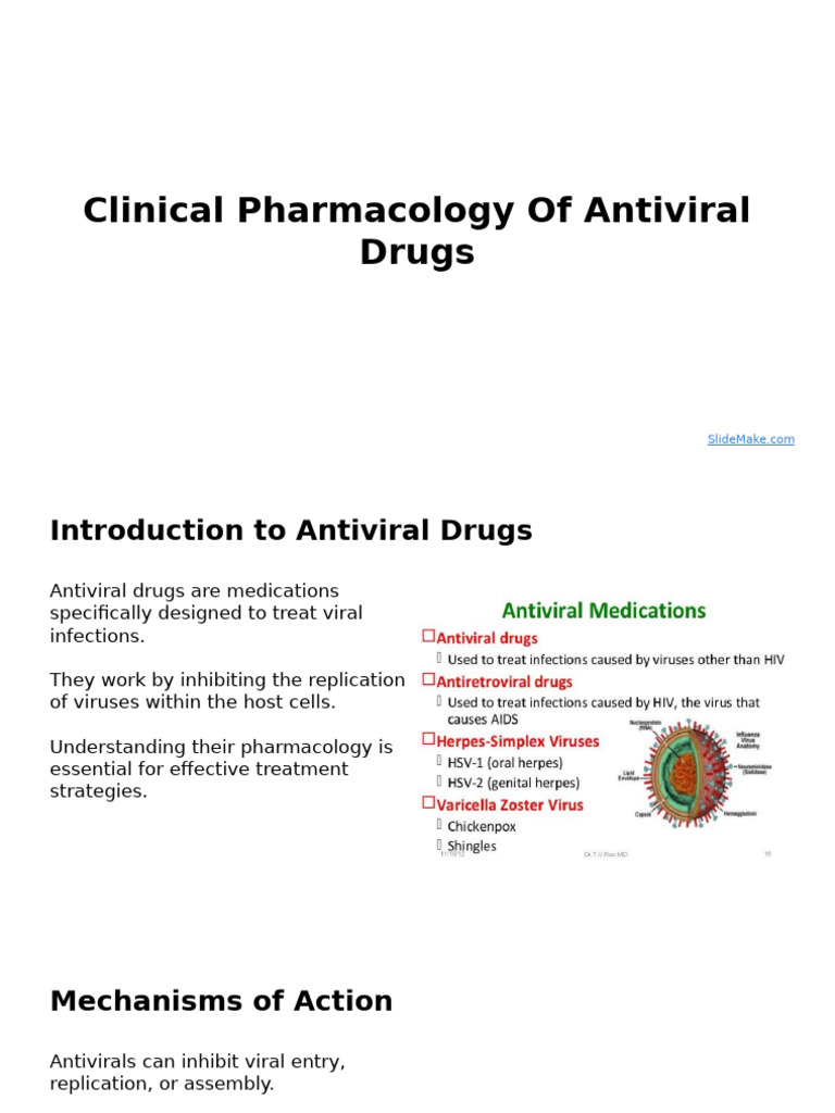 Clinical Pharmacology of Antivirals | PDF | Antiviral Drug | Virus