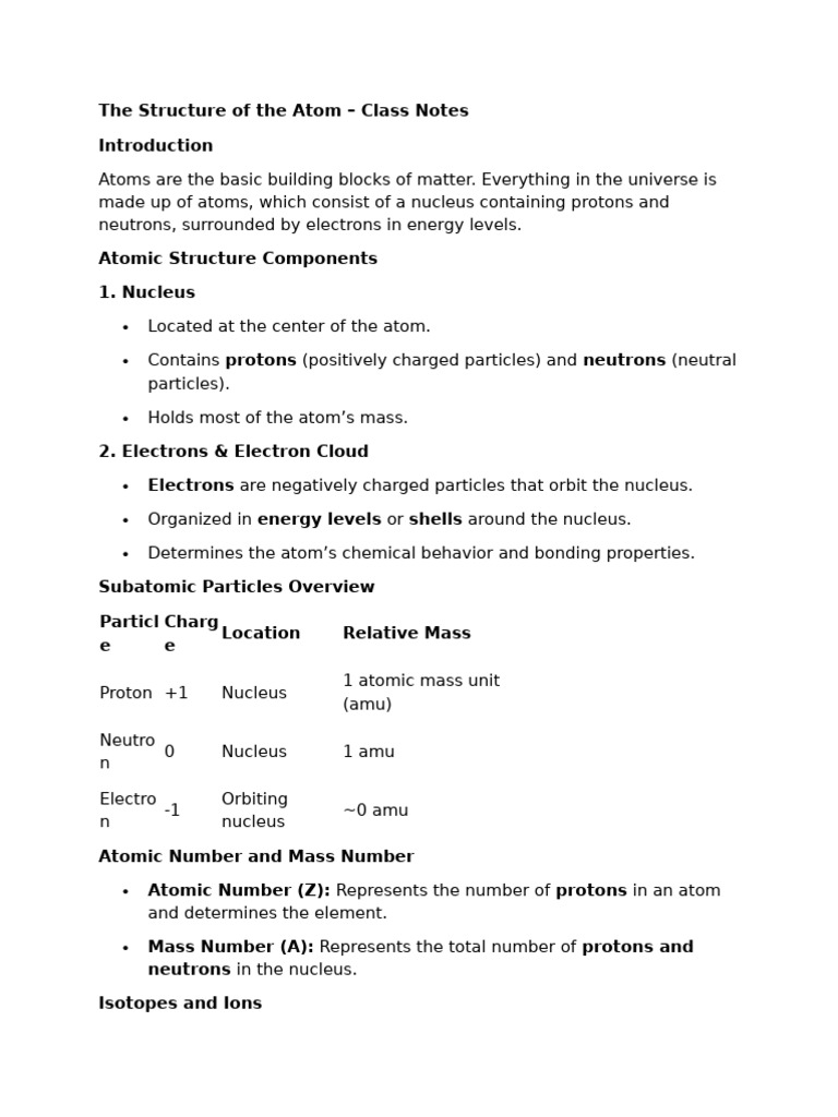 Understanding Atomic Structure Basics | PDF
