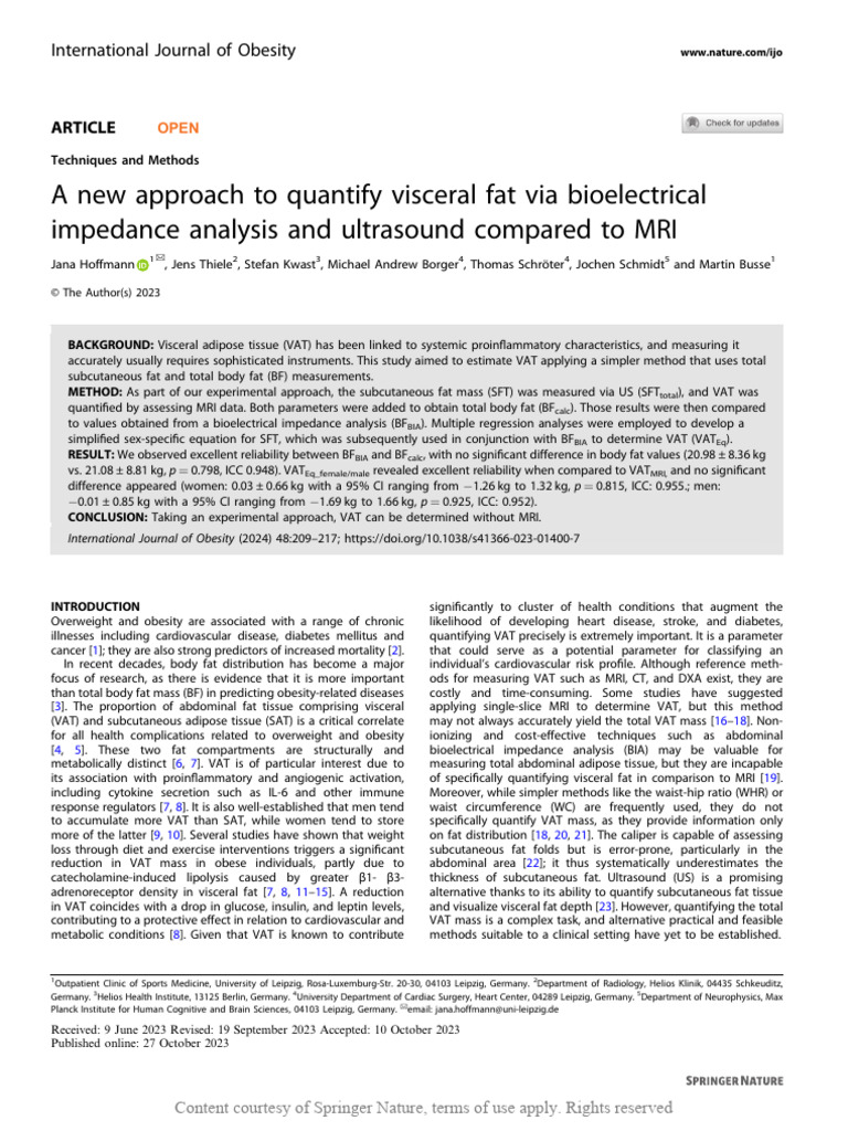 Simplified VAT Measurement Techniques | PDF | Adipose Tissue