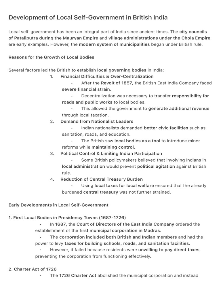 Lord Ripon's 1882 Local Governance Reform | PDF | British Raj | Taxes
