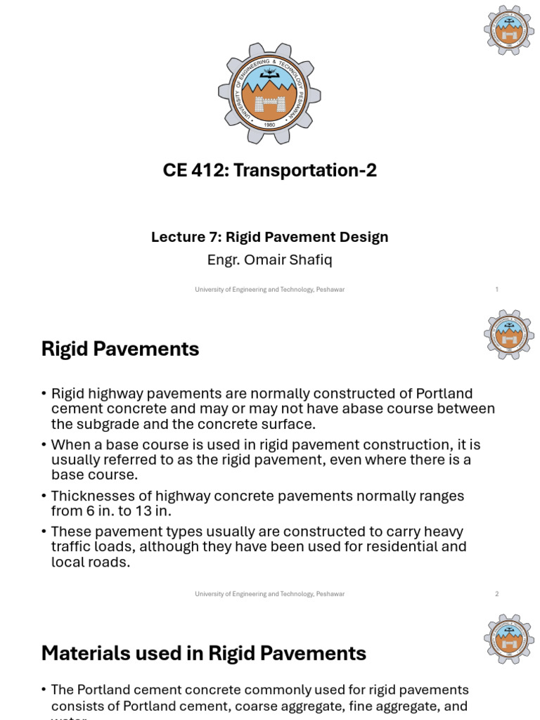 Rigid Pavement Design Overview | PDF | Road Surface | Concrete
