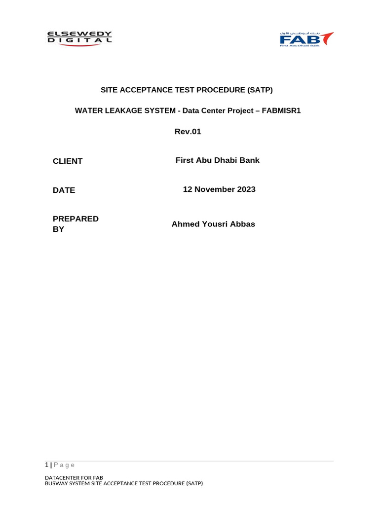 FAB - Test & Comm - Water Leakage-Rev.01 | PDF | Computing