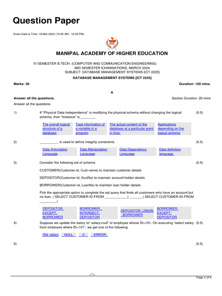 Database Management Systems (Ict 2225) | PDF | Databases | Computing