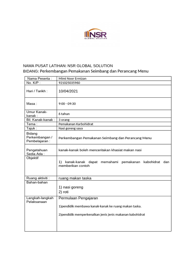 Format Rpa NSR Karbo | PDF