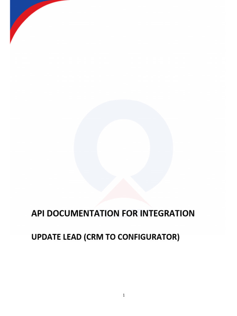 API Documentation For CRM To Configurator Integration | PDF