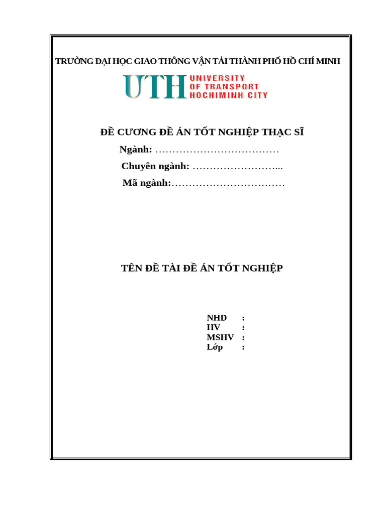 Mau Trinh Bay de Cuong Luan Van Datn Thac Si New3 | PDF