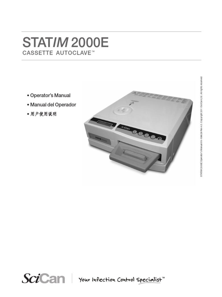 STATIM 2000E Autoclave Operator Manual | PDF | Sterilization (Microbiology)