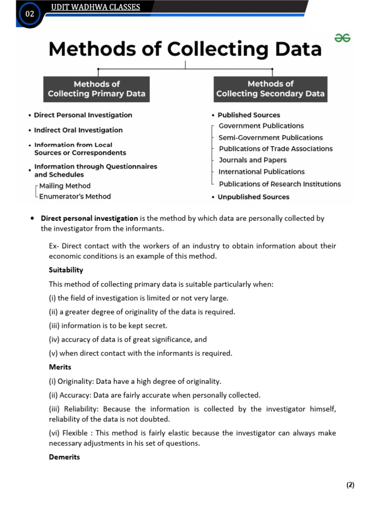 Collection of Data Class - 11th | PDF | Questionnaire | Information