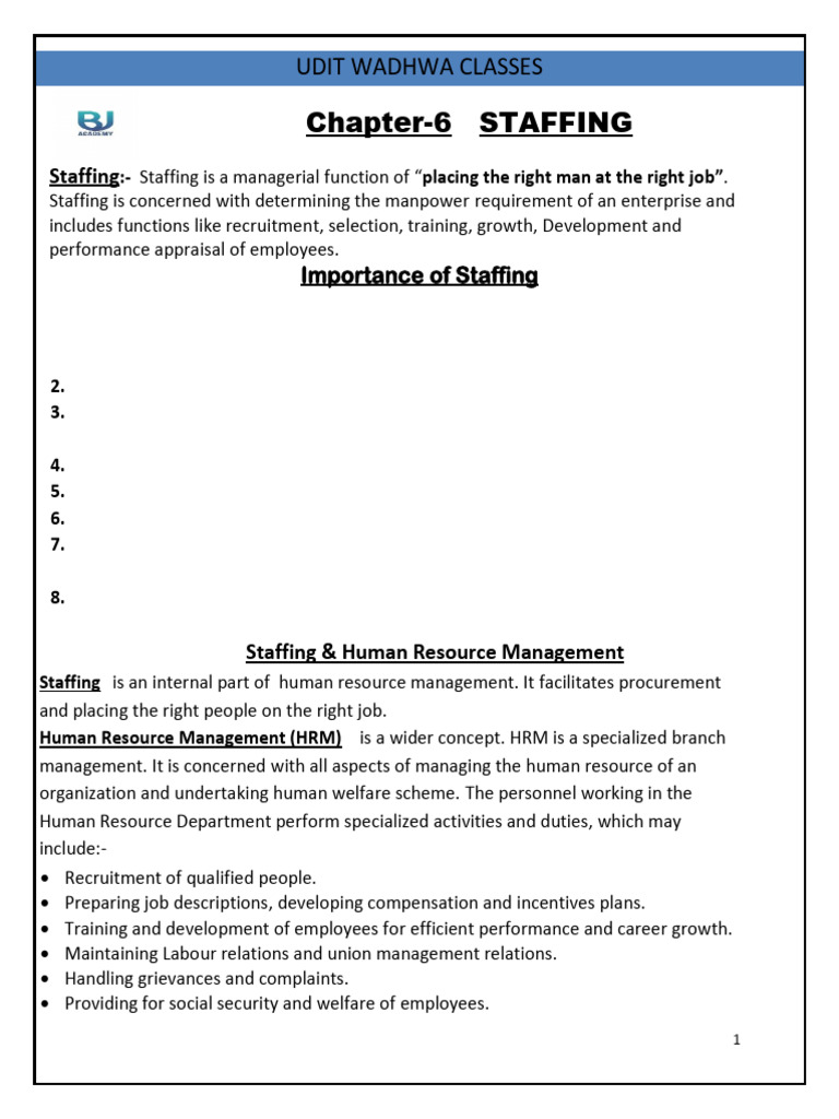 Staffing Process and Importance | PDF | Recruitment | Human Resources