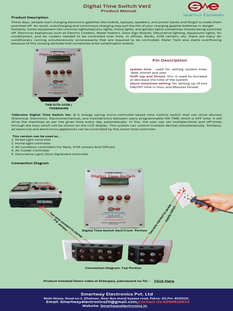 Digital Time Switch Ver2 Manual Pdf Switch Electricity