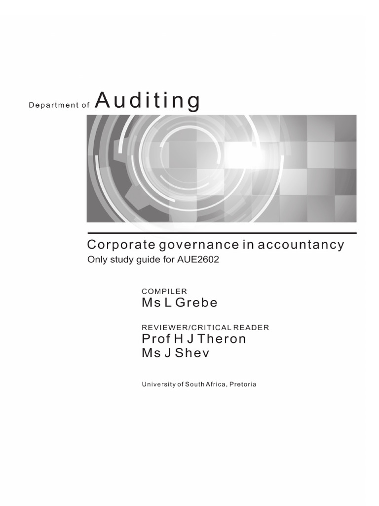 Corporate Governance in Accountancy Guide | PDF | Governance | Board Of ...