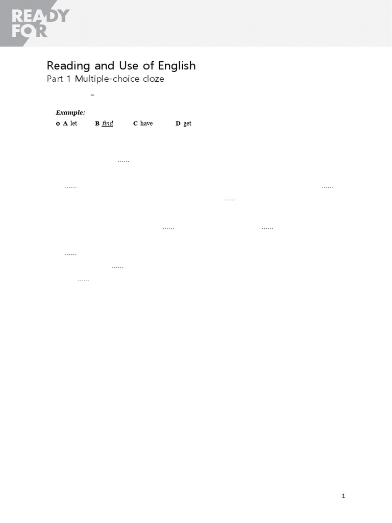 B2 First Test: Reading & Use of English | PDF | Everglades | The ...