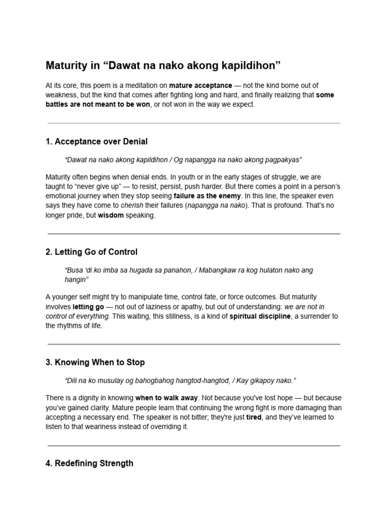 Maturity | PDF