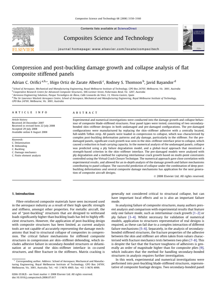 Composite Panel Collapse Analysis | PDF | Fracture | Buckling