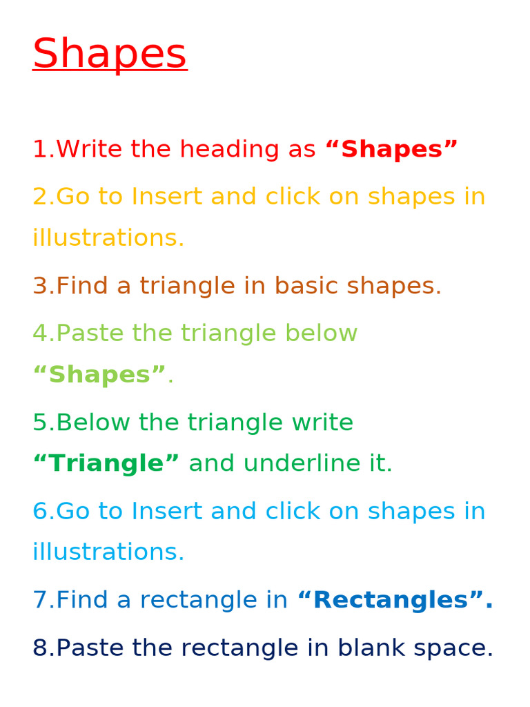 Creating Basic Shapes in Document | PDF