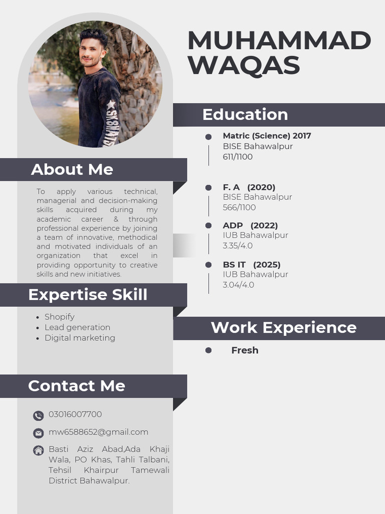 Muhammad Waqas: IT Graduate Profile | PDF