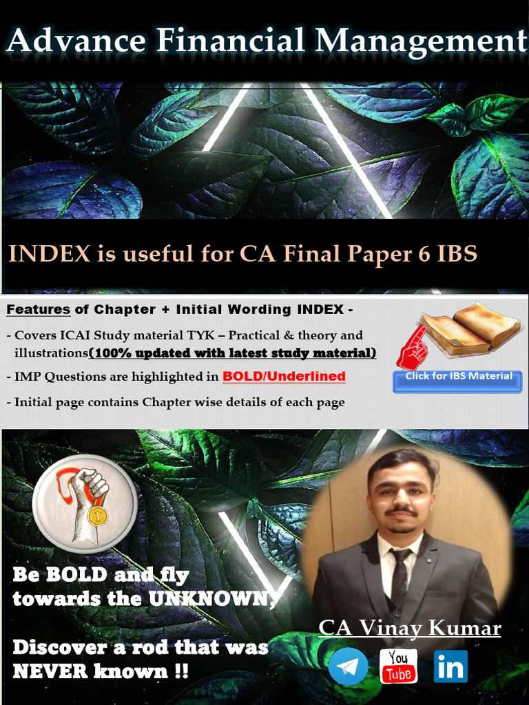 CA Final AFM Chapter Index Guide | PDF | Capital Asset Pricing Model ...