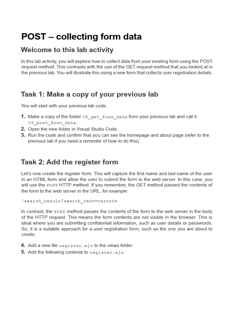 Collecting Form Data with POST Method | PDF | World Wide Web | Internet ...