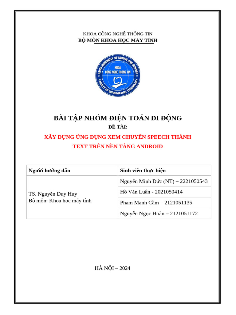 Nhóm 17 - Báo Cáo DTDD (Nhóm 201) | PDF
