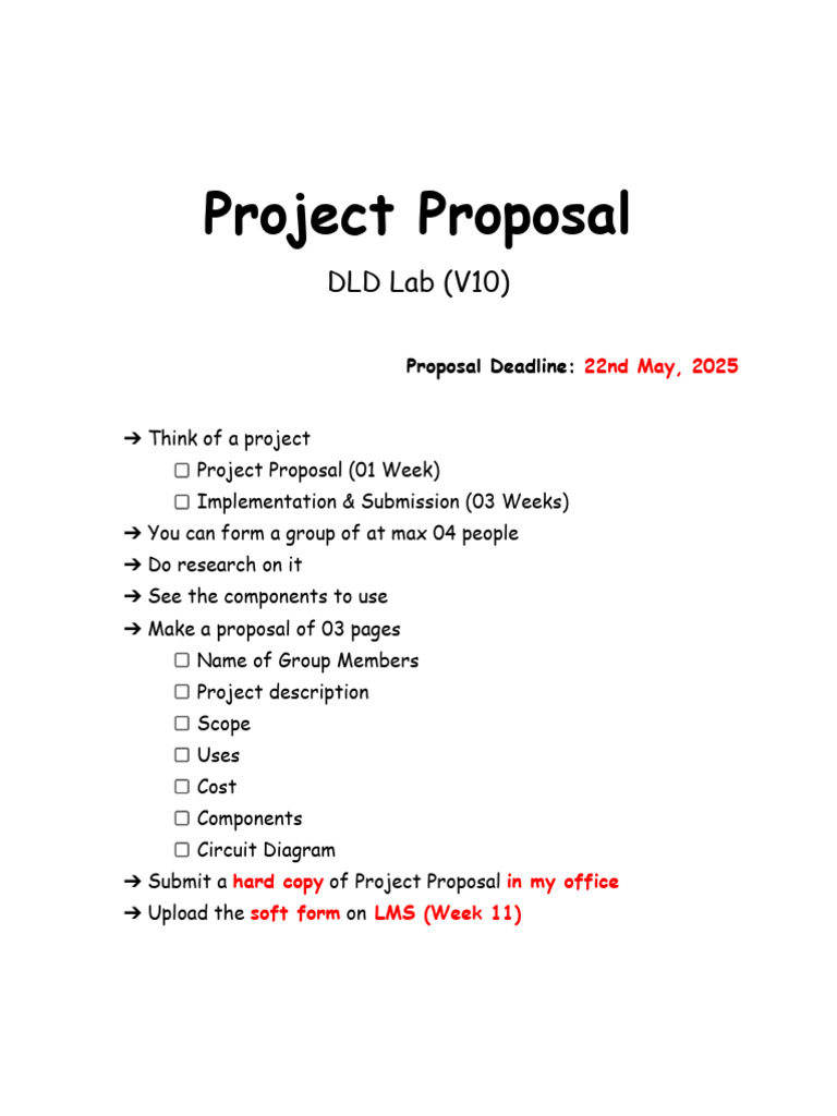 DLD Lab Project Proposal Guidelines | PDF