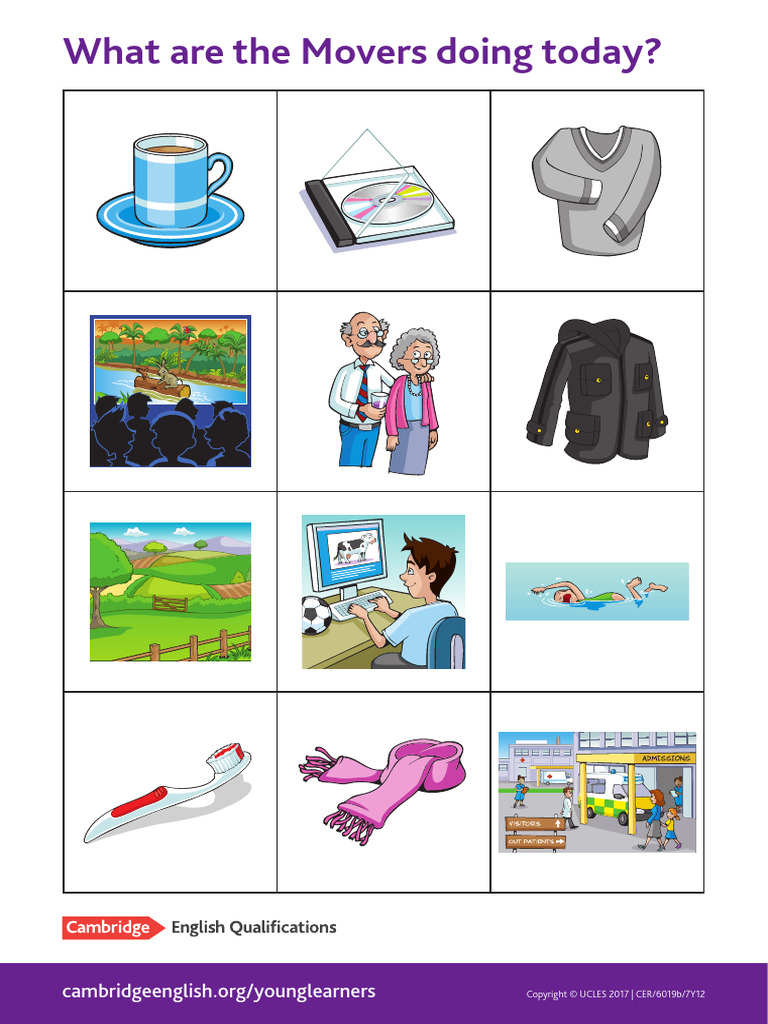 CER 6019b 7Y09 Young Learners Flash Cards Movers AB Web-1-39-2 | PDF