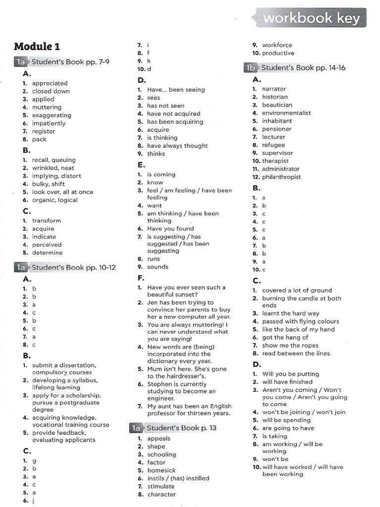 Key Links Workbook Answers Overview | PDF