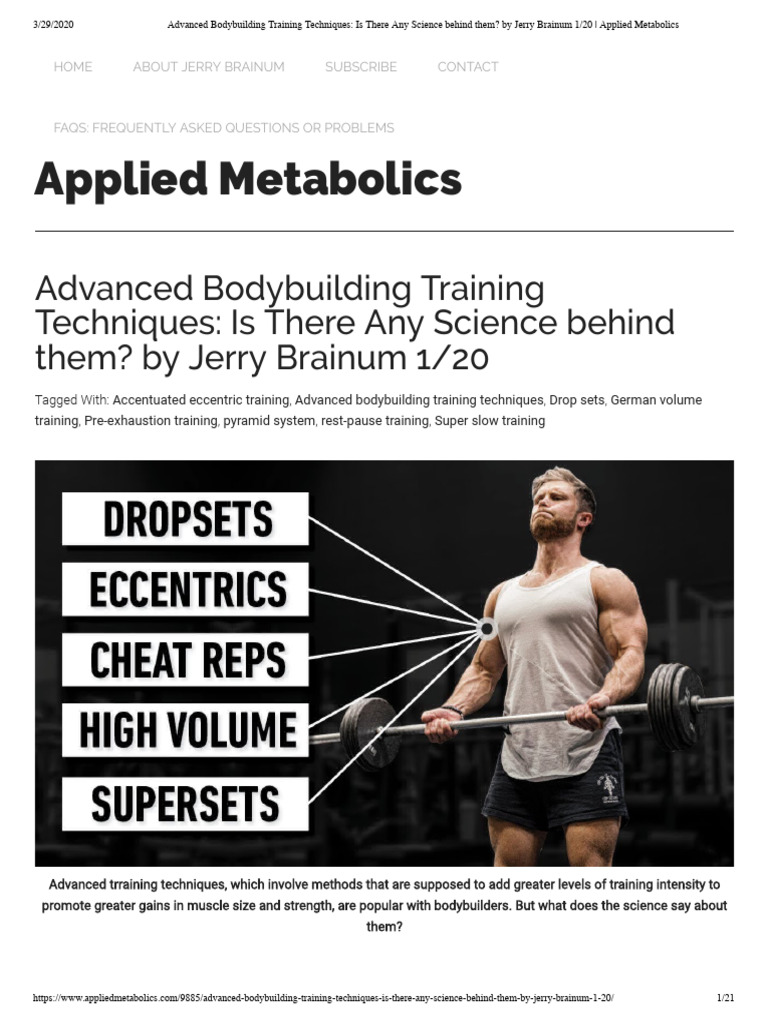 Advanced Bodybuilding Techniques Explained | PDF | Strength Training ...