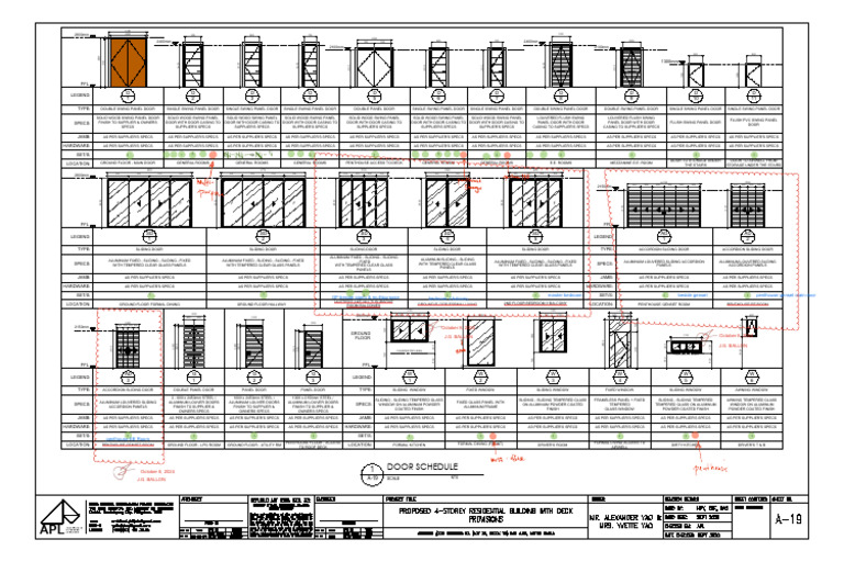 Door Schedule Specifications Document | PDF | Door | Window
