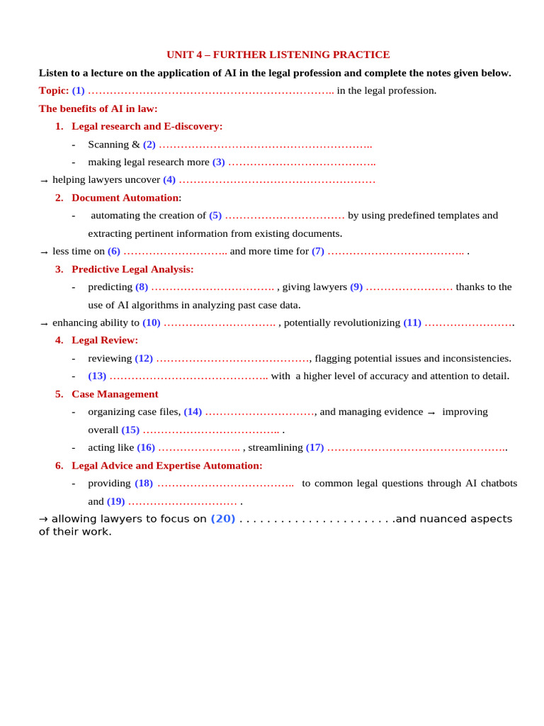 Unit 4 - Further Listening Practice For Students | PDF