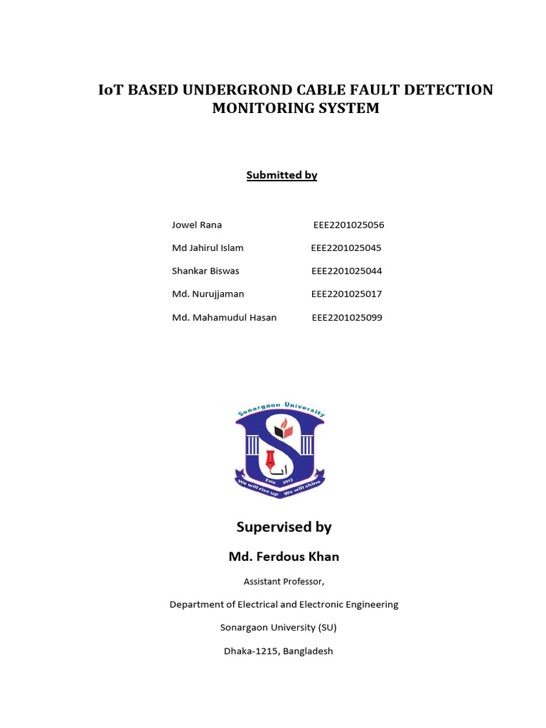 IoT Underground Cable Fault Detection | PDF | Electrical Network ...