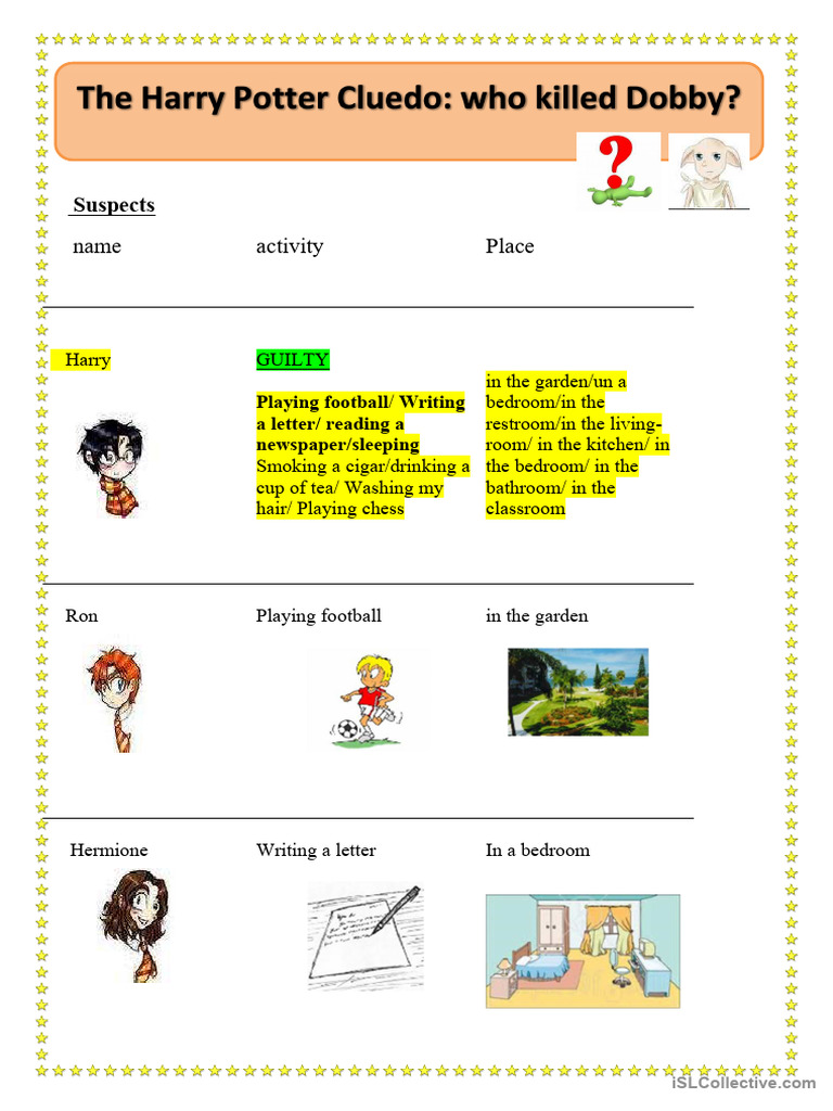 Harry Potter Cluedo Game Instructions | PDF