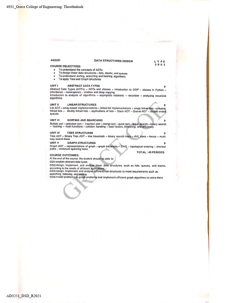Ad3251 DSD Unit I Notes | PDF