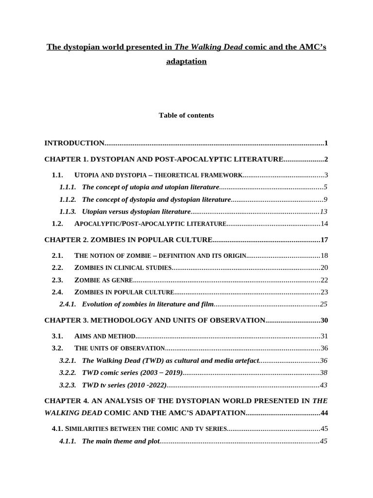 Dystopian Themes in The Walking Dead | PDF | Dystopia | Utopia