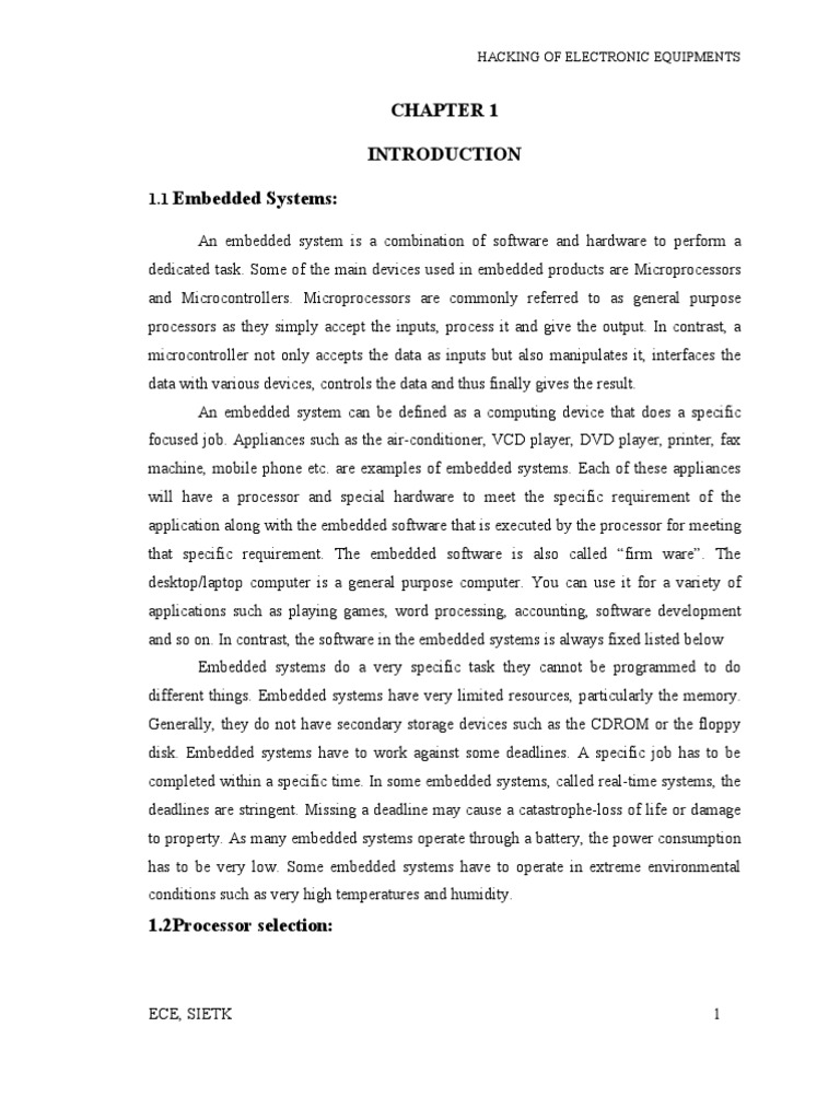 Embedded Systems Hacking of Electronic Equipments PDF Embedded