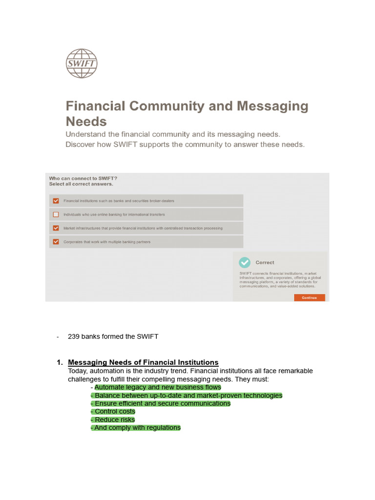Financial Community and Messaging Needs | PDF | Regulatory Compliance ...