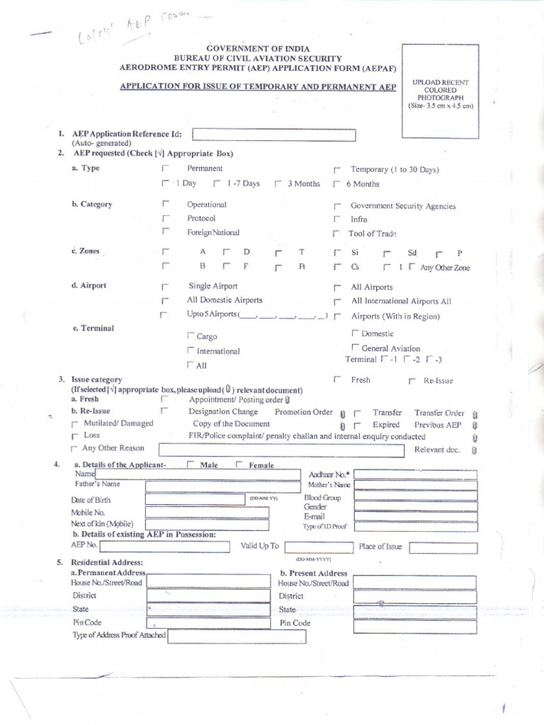 AEP Form | PDF