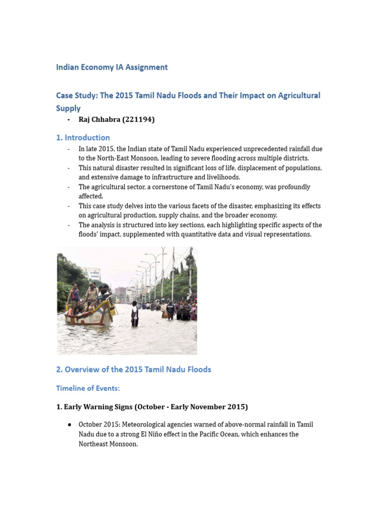 Tamil Nadu Floods: Agricultural Impact Analysis | PDF | Agriculture | Flood