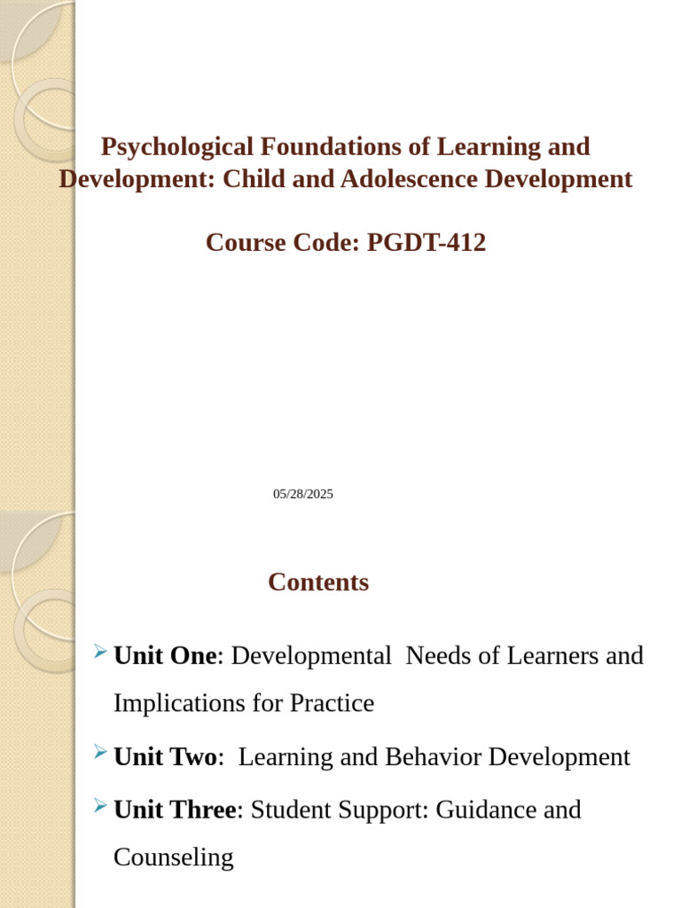 Adolescent Development in Education | PDF | Classical Conditioning ...