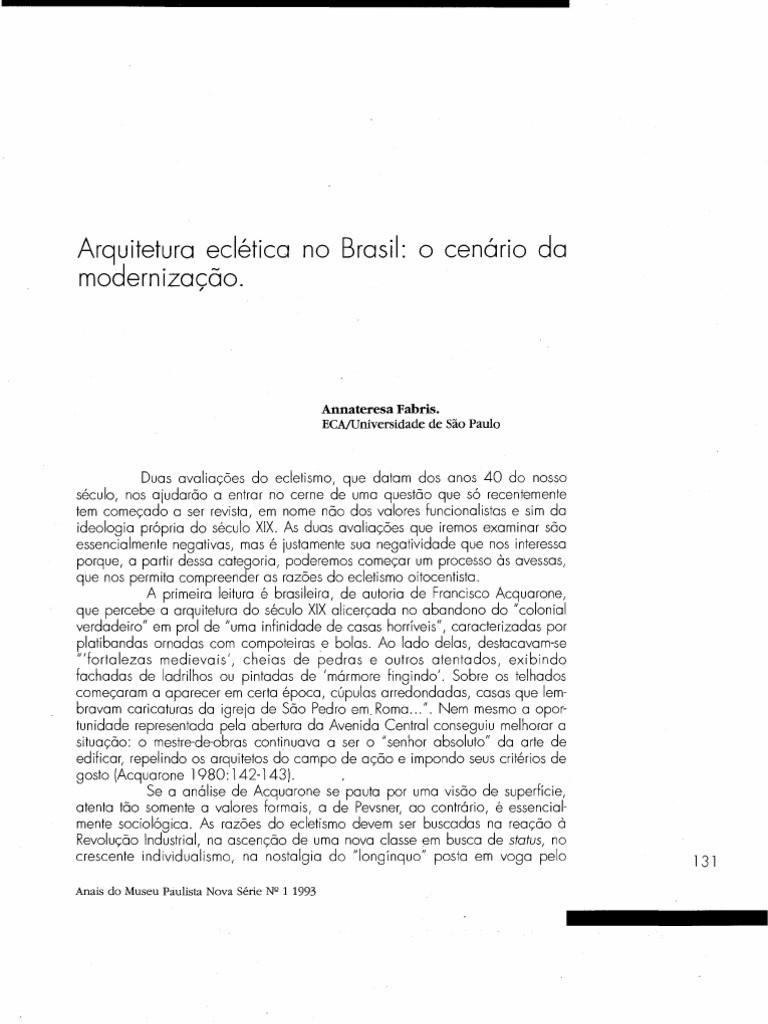 Ecletismo na Arquitetura Brasileira | PDF | Arquiteto | Science