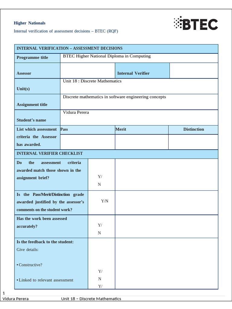 Internal Verification for BTEC Computing | PDF | Group (Mathematics ...
